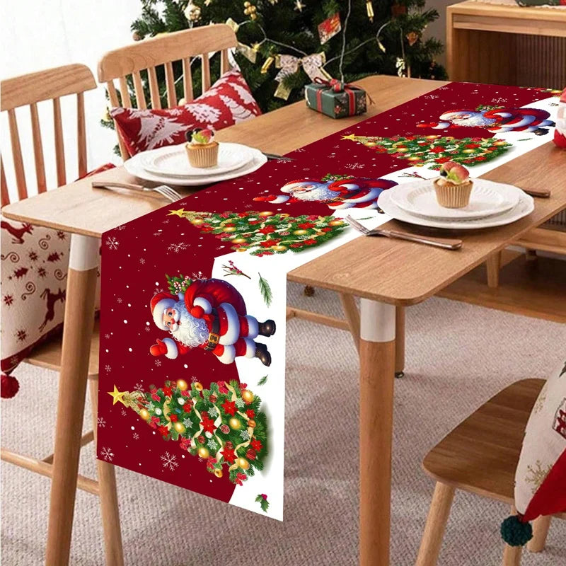 Christmas Snowflakes Table Runner Christmas Decorations for Home 2025 Xmas Tablecover Winter Holiday Kitchen Dining Table Decor - Til Kjøkkenet