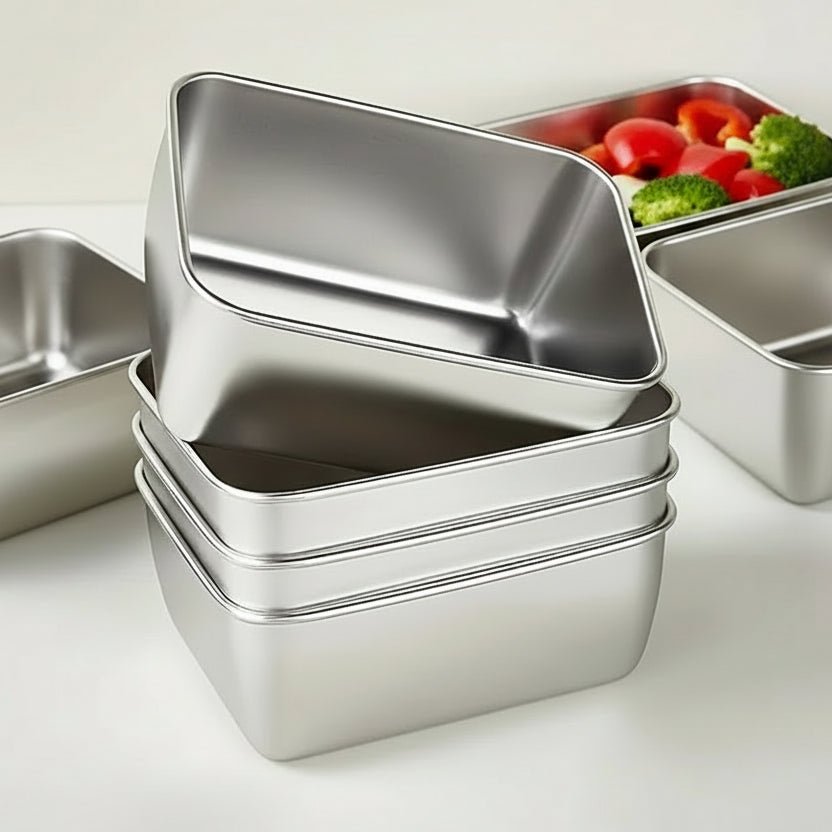 Matbokser i rustfritt stål – 5 pakning - Til Kjøkkenet