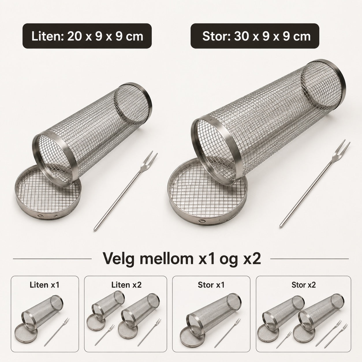Rullende grillkurv i rustfritt stål – produktbilde 5