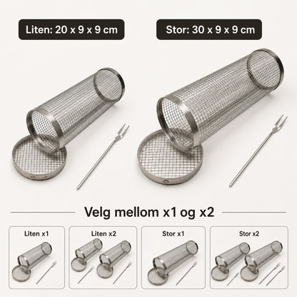 Rullende grillkurv i rustfritt stål – produktbilde 5