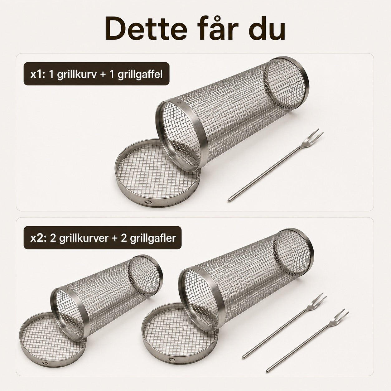 Rullende grillkurv i rustfritt stål – produktbilde 6