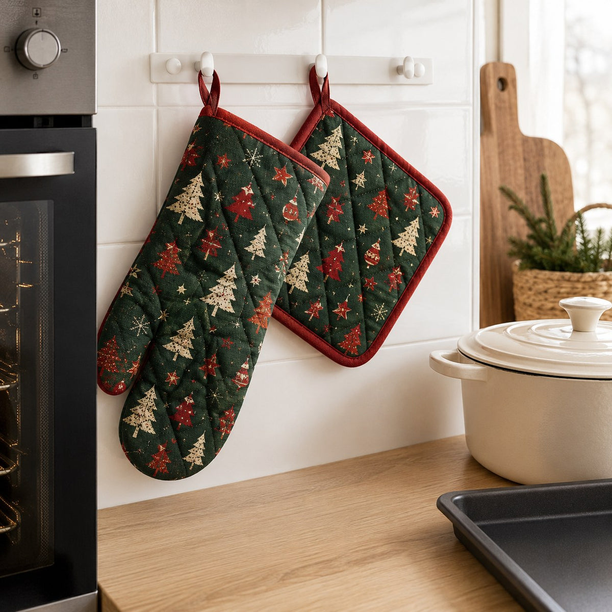 Grytevott og gryteklut med julemotiv produktbilde 6 av 6