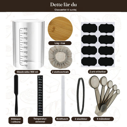 Dele i Levra glassæt til surdej