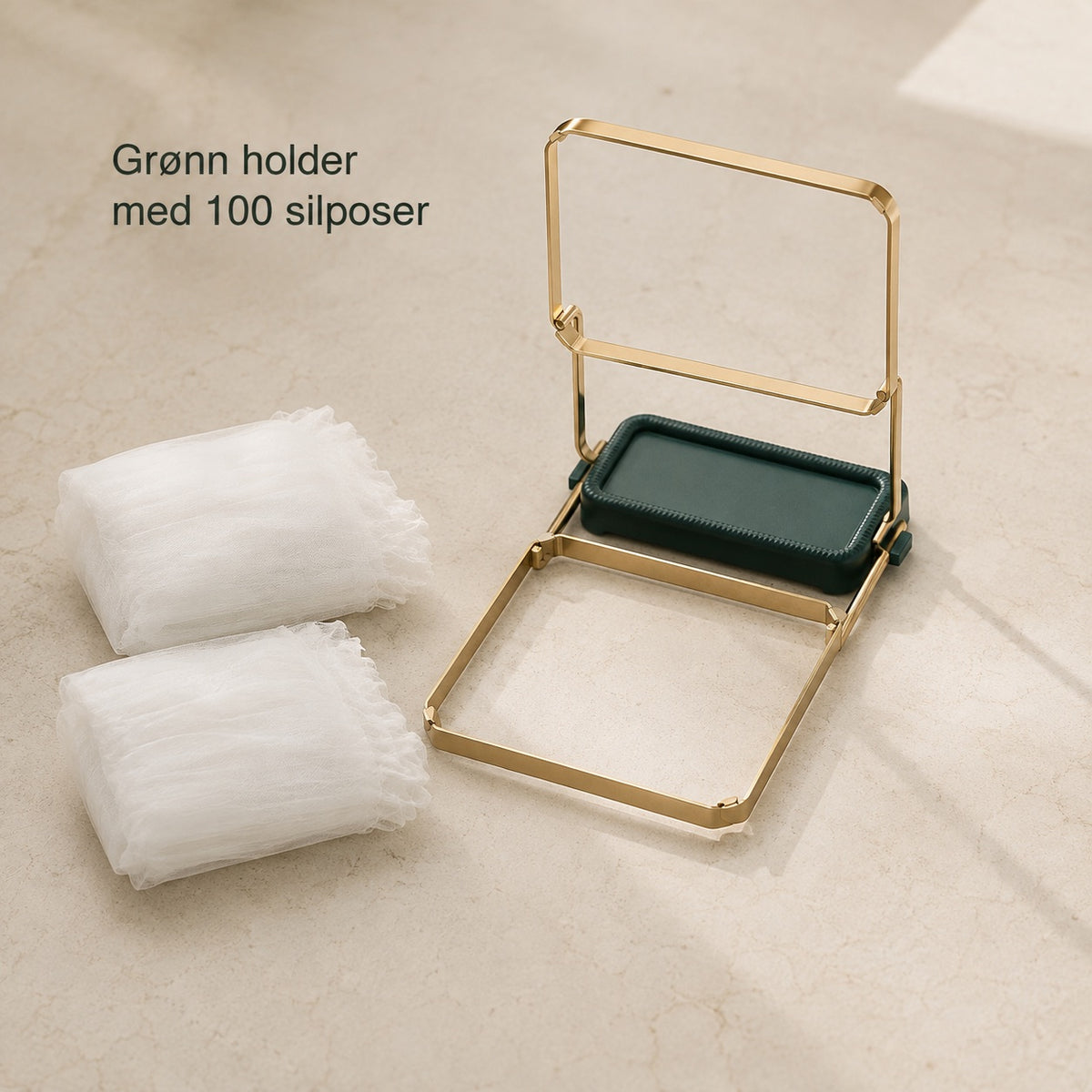 SlukRen – grøn holder med 100 filterposer