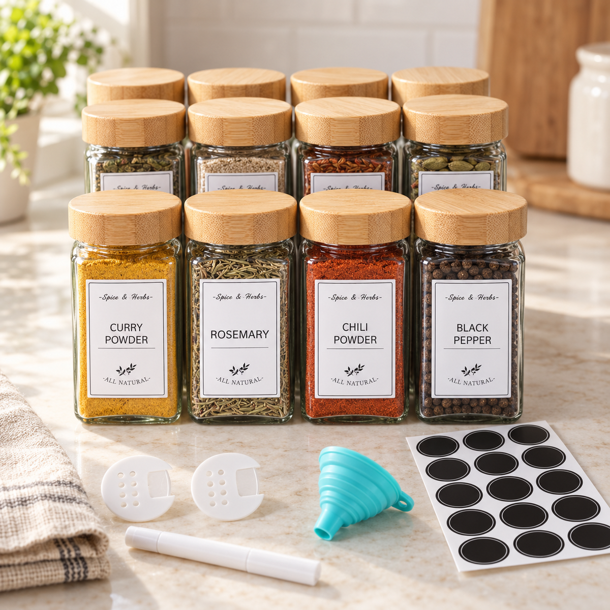 Krydderiglas med bambuslåg - Til Kjøkkenet