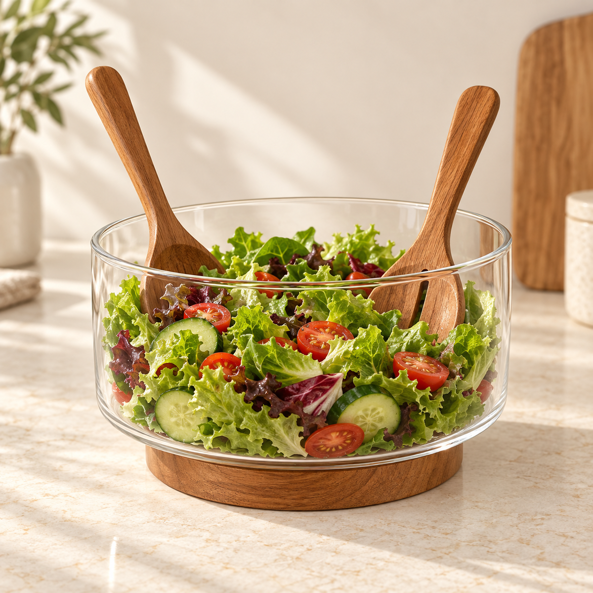 Salatbolle med salatbestikk - Til Kjøkkenet