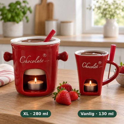 Dippi XL ved siden av vanlig Dippi – XL rommer 280 ml, vanlig 130 ml
