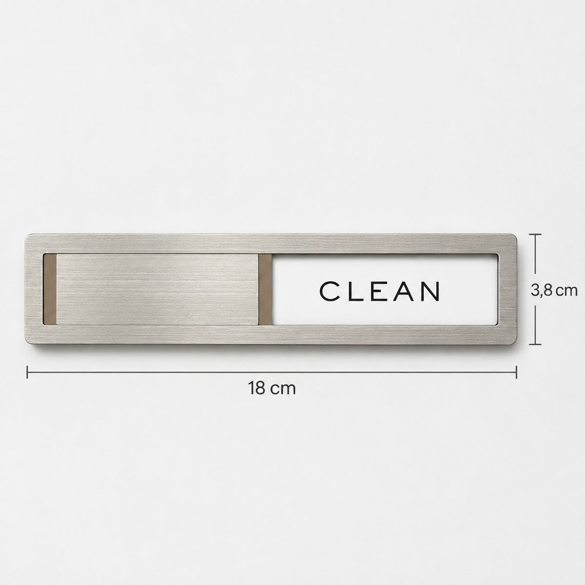 Magnetic dishwasher sign with dimensions: 18 cm long and 3.8 cm high
